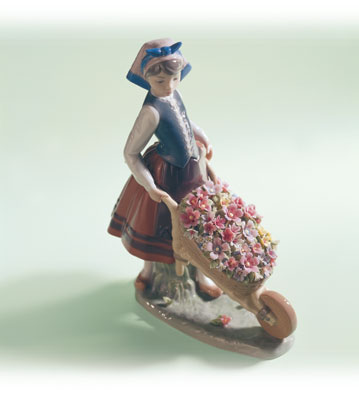 A Barrel Of Blossoms Lladro Figurine