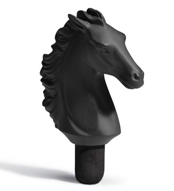 Bacchus Bottle Stopper Horse (black) Lladro Figurine