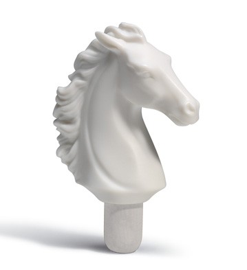 Bacchus Bottle Stopper Horse (white) Lladro Figurine