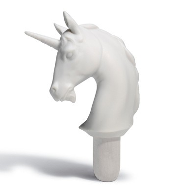 Bacchus Bottle Stopper Unicorn (white) Lladro Figurine