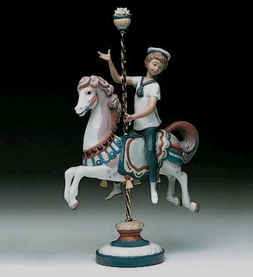 Boy On Carrousel Horse Lladro Figurine