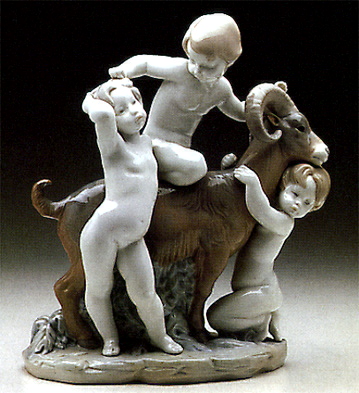 Boys Playing With Goat Lladro Figurine