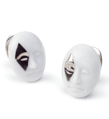 Earrings Diamond Face Lladro Figurine