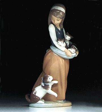 Following Her Cats Lladro Figurine
