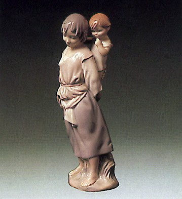 Gipsy W/brother Lladro Figurine