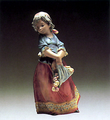 Girl Carrying Flowers Lladro Figurine