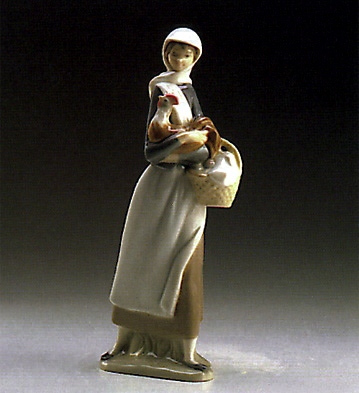 Girl With Cockerel Lladro Figurine