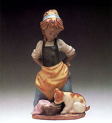 Kitchen-maid And Dog Lladro Figurine