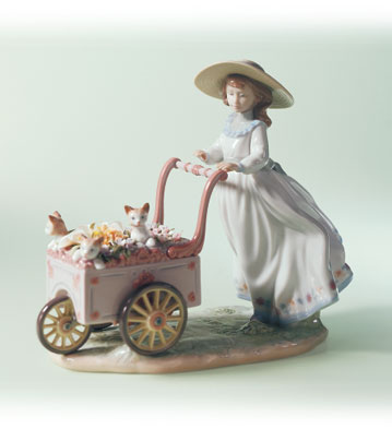 Kitty Cart Lladro Figurine