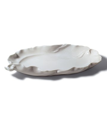 Naturo. -large Snack Tray (white) Lladro Figurine