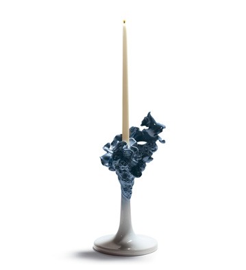 Naturo. -single Candleholder (blue) Lladro Figurine