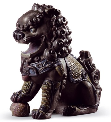Oriental Lion (black) Lladro Figurine