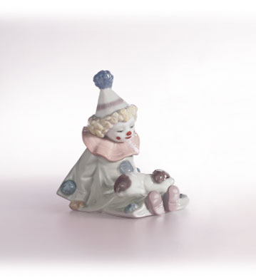 Pierrot With Puppy Lladro Figurine