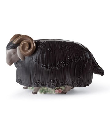 Ram In The Meadow (black) Lladro Figurine