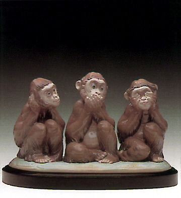 The Three Wise Monkeys Lladro Figurine