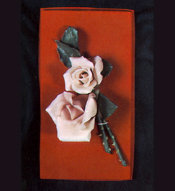Two Roses Group In Case Lladro Figurine