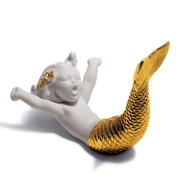Waking Up At Sea (golden Re-deco) Lladro Figurine