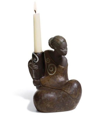 Woman W.jar Candleholder Pulse Of Africa Lladro Figurine